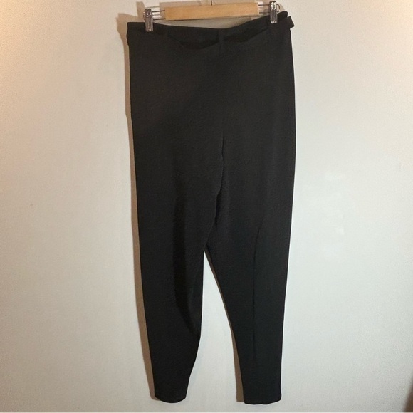 JOSEPH RIBKOFF Sz 8 Cross Over Square Buckle Belt Tapered Leg Slinky Pants - Picture 8 of 8